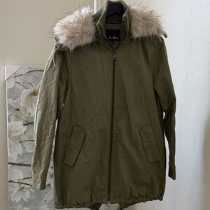 Sam Edelman Olive Green Parka with Faux Fur Trim